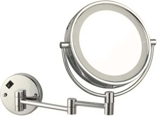 Miniatura 3 de Nameeks AR7705-CR-5x Glimmer - Espejo de maquillaje redondo de doble cara LED, 5 aumentos, cromado