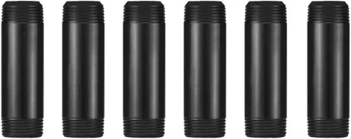 Miniatura 9 de GeilSpace Tubo de metal negro precortado de 1 x 28 pulgadas, acero industrial que se adapta a tubos y accesorios roscados negros estándar de una