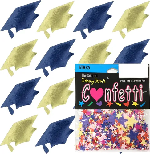 Miniatura 9 de Confetti Grad Cap Negro, Azul Marino Combo - 2 bolsas de media onza (1 oz)
