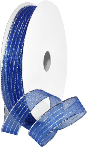 Miniatura 3 de Morex Ribbon Harmony Metallic, envoltura de regalos, decoración de boda, lazos, brillo brillante, 5/8" x 50 yardas, aguamarina