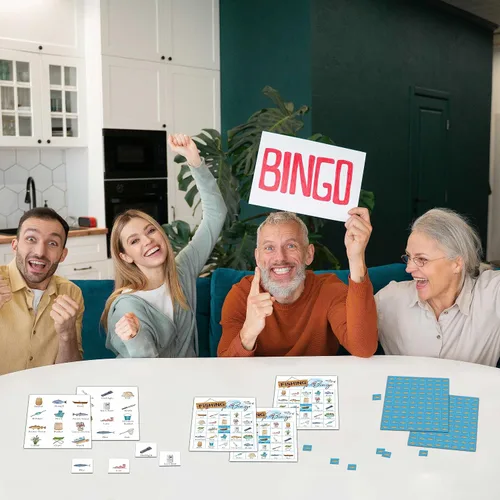 Miniatura 4 de Juego de bingo de pesca - Tarjeta de bingo de pesca Let's Go - Juego de 24 jugadores para actividades en interiores y exteriores - Fiesta