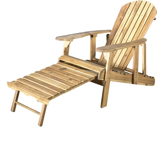 Miniatura 8 de Halley Adirondack silla reclinable de madera con reposapies, gris