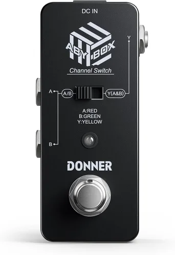 Miniatura 8 de Donner Pedal de efecto ABY Box, conmutador AB de selector de línea, mini, para guitarra, True Bypass