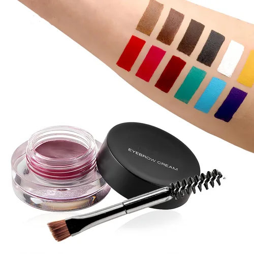 Miniatura 8 de Crema de cejas de 12 colores, gel de pomada de cejas suave de larga duración, impermeable, delineador de ojos, maquillaje de cejas cosméticos