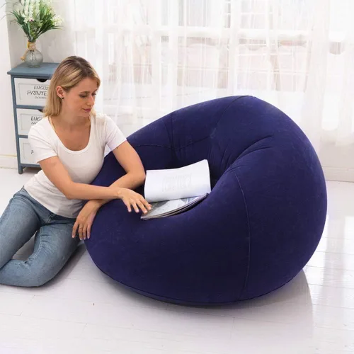 Miniatura 3 de Beanless Bag - Silla inflable para exteriores, sofá perezoso, sin relleno, lavable, plegable, para organizar juguetes de peluche o espuma Azul