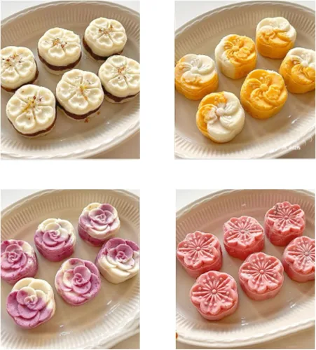 Miniatura 3 de Molde de prensa estampado de pastel de luna de mediados de otoño, postre de pastel de luna prensado a mano con 1 flor estampada, molde de prensa