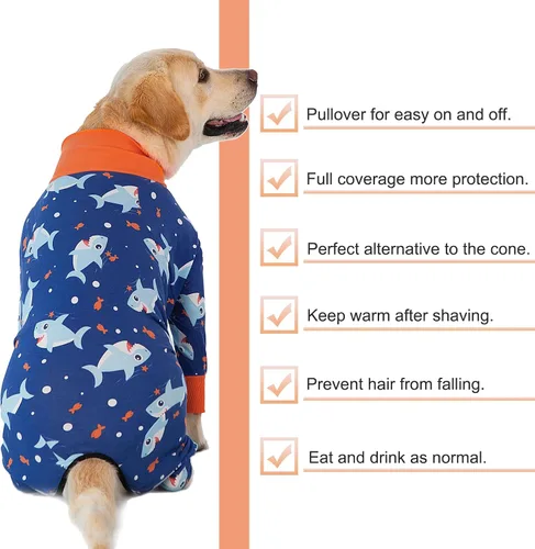 Miniatura 6 de Traje de recuperación para perros después de la cirugía para hembras y machos, camiseta de castración para perros de talla mediana y grande