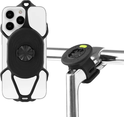 Bone Bike Tie Connect Kit 2, soporte de teléfono celular de bicicleta para vástago, soporte de silicona desmontable y giratorio de 360° con diseño