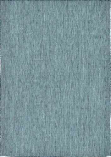 Miniatura 97 de Unique Loom Collection Alfombra de Área Plana Casual de Transición Sólida Jaspeada para Interiores/Exteriores (Pasillo 2' x 6' 1", Azul/Azul Marino)