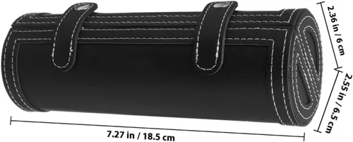Miniatura 2 de Makeup Brush Organizer Case Black Leather Makeup Brush Bag with Eyebrow Pencil Holder for Women