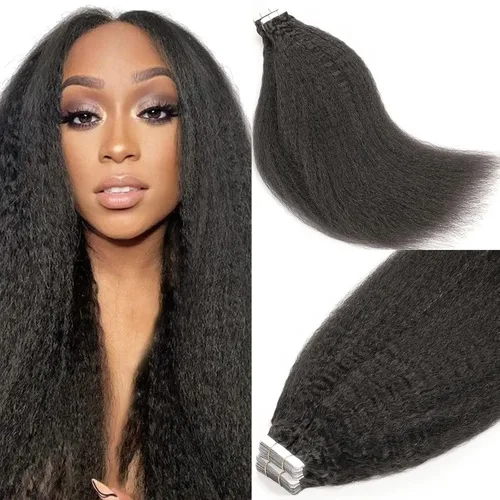 Miniatura 9 de Lacer Extensiones de cabello humano con punta en I, extensiones de cabello humano rizado lacio color negro natural, 1B de 12 pulgadas, extensiones