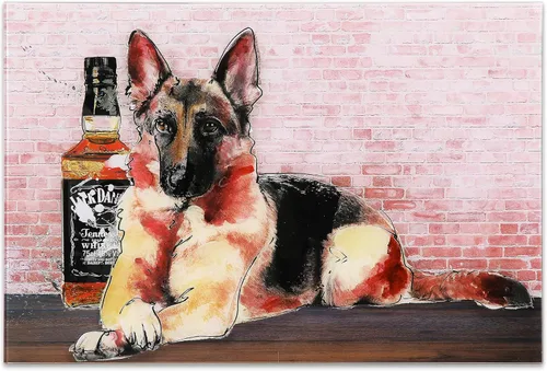 Miniatura 23 de Empire Art Direct Panel de vidrio templado con impresión flotante sin marco, arte de pared para mascotas, listo para colgar, 20 x 20 pulgadas, ley