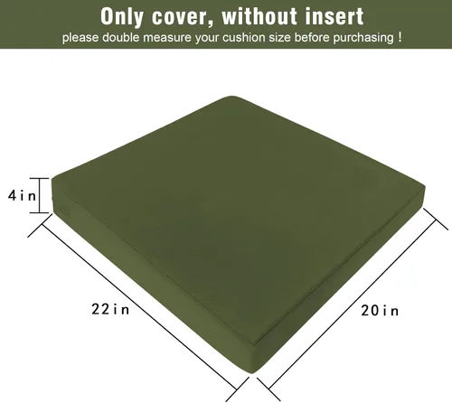 Miniatura 2 de GUEGLSA Fundas de cojín de repuesto para exteriores 22x20x4 pulgadas, fundas de cojín de asiento de patio, fundas de cojín para silla, juego de 2