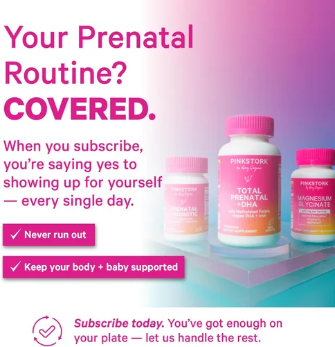 Miniatura 4 de Pink Stork Vitaminas prenatales totales para mujeres DHA vegano, metilfolato, hierro, colina, vitamina B12 Nutrición preconceptiva Sin eructos