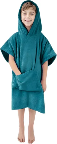Miniatura 13 de MissShorthair Toalla Poncho para niños, toalla de playa con capucha para niña y niño, poncho de surf, bata de baño, toalla de baño de microfibra