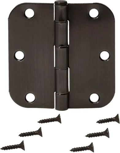 Miniatura 3 de Amazon Basics Bisagras redondeadas para puerta interior de radio 5/8, paquete de 18, bronce aceitado, 3.5 x 3.5 pulgadas Bronce frotado con aceite