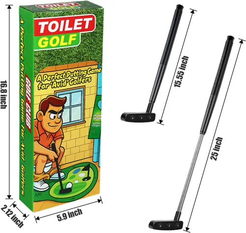 Miniatura 6 de PITCOTT Juego de golf de inodoro, mini golf que se puede jugar en el baño, maravilloso tiempo para el baño, regalos de broma, divertido regalo