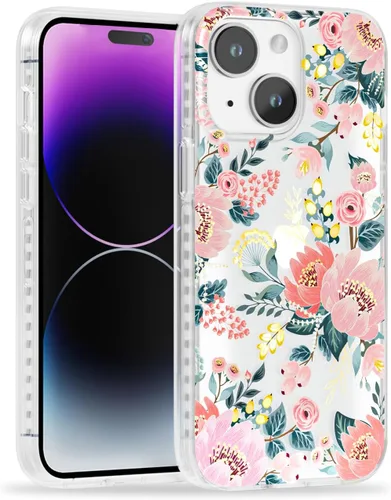 Miniatura 16 de SCORPIFY Funda para iPhone 15 Pro Max con diseño floral de Nemophila azul, bonita funda transparente para teléfono para mujeres y niñas