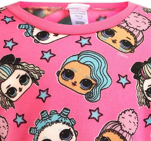 Miniatura 3 de LOL Surprise Dolls - Conjunto de sudadera y pantalón deportivo para niñas pequeñas y grandes, rosanegro