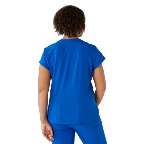 Miniatura 4 de ave. Camiseta médica Monroe con cuello en V y dos bolsillos para mujer, color azul real, talla S
