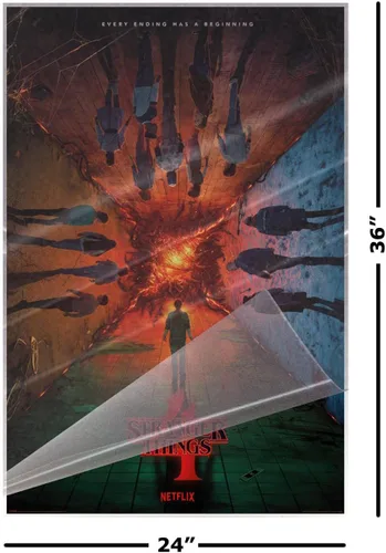 Miniatura 2 de Stranger Things 4 - Póster impreso para programa de televisión (estilo regular, temporada 4) (tamaño: 24 x 36 pulgadas) (póster laminado)
