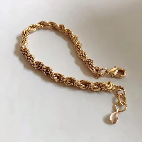 Miniatura 7 de Caenyo Pulseras de oro para mujer, chapadas en oro de 14 quilates, pulseras de espiga cubanas en capas, pulsera ajustable de cadena de perlas