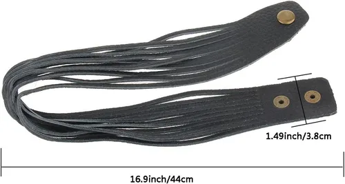 Miniatura 6 de GelConnie - Brazalete de piel, brazaletes trenzados punk, pulseras rock de piel, brazaletes góticos con correa ajustable, para hombre, mujer.
