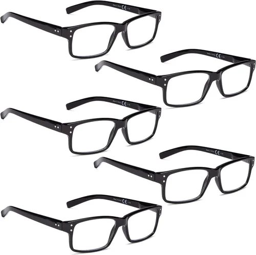 Miniatura 10 de LUR Lentes de lectura (6 unidades, bisagra de resorte, cómodos lectores de plástico (transparente)