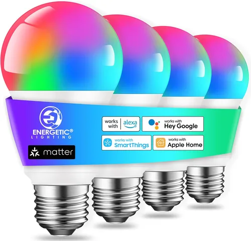 Miniatura 9 de Las bombillas energéticas funcionan con Alexa/Apple Home/Google Home/SmartThings, Matter Smart A19, bombillas inteligentes E26 RGB, equivalente a 60