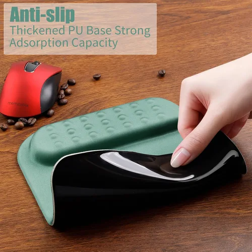Miniatura 6 de memzuoix Cyan - Alfombrilla de mouse ergonómica con soporte para reposamuñecas, amortiguación de espuma viscoelástica de alta calidad para aliviar