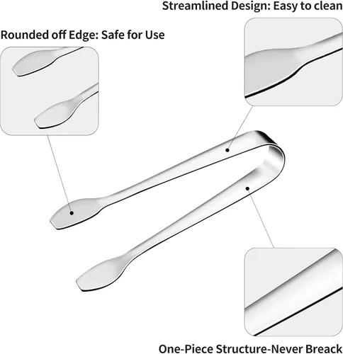 Miniatura 4 de SOLEADER Mini pinzas para servir, pequeños utensilios de servir para catering, pinzas de cocina, pinzas de acero inoxidable 304 de grado