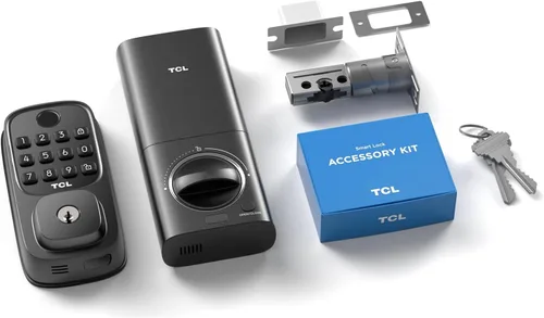 Miniatura 8 de TCL Cerradura inteligente Wi-Fi D1, cerradura de puerta de huellas dactilares, cerradura de cerrojo de entrada sin llave para puerta delantera, WiFi