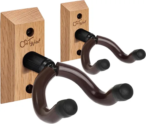 Miniatura 17 de SNIGJAT Percha para guitarra, paquete de 2 soportes de pared para guitarra acústica, bajo, banjo, mandolina, accesorios para instrumentos musicales