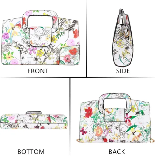 Miniatura 56 de ZLMBAGUS - Bolso de mano para mujer, diseño vintage con solapa y asa, de piel sintética, para llevar al hombro