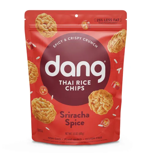 Miniatura 10 de Dang Chips de arroz tailandés Original Paquete de 12 Hojuelas de arroz veganas, sin gluten, sin OMG, aperitivos saludables hechos
