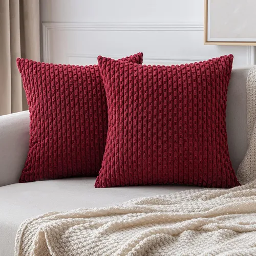Miniatura 32 de MIULEE - Paquete de 2 fundas de cojín decorativas, modernas y boho, de terciopelo, con textura a rayas, para sofá, cama, sala de estar, decoración