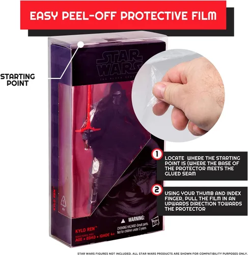 Miniatura 6 de EVORETRO Protector de figura de acción – Paquete de 10 – Compatible con figuras de 6 pulgadas de la serie negra de Star Wars, funda de plástico PET