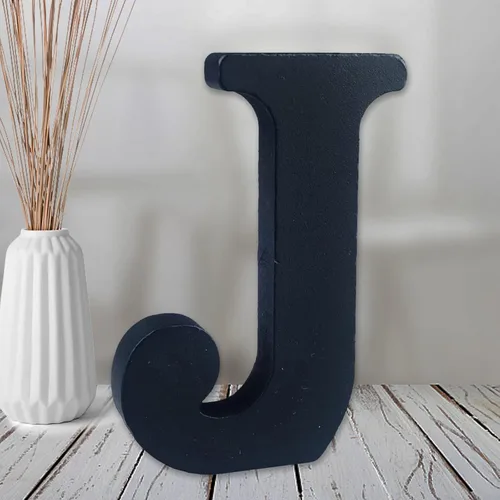 Miniatura 16 de AOCEAN Letras de madera de 6 pulgadas en negro, letra de madera sin terminar para letras decorativas de pared, letras en relieve, letrero de corte B