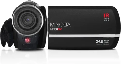 Miniatura 5 de Minolta Videocámara - Video Full HD de 1080p, fotos de 24 MP, visión nocturna con sensor IR, zoom 16X, estabilización antivibración, pantalla táctil