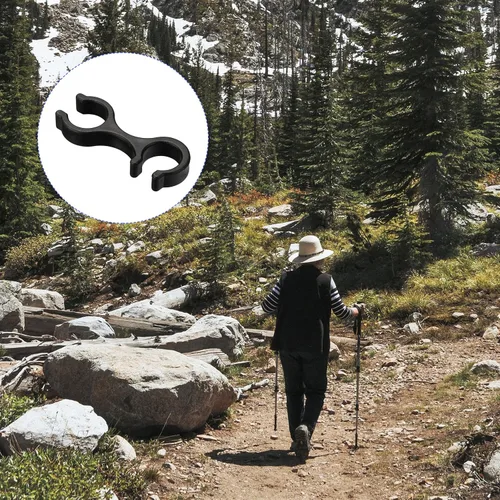 Miniatura 2 de M METERXITY Paquete de 6 clips para bastón de trekking, puntas de bastón de senderismo, conector de hebilla de doble barra, se aplican a senderismo
