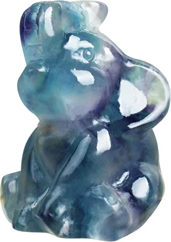 Miniatura 11 de Figura de elefante de fluorita tallada a mano, Feng Shui, regalo para amor, armonía, accesorios de escritorio, regalos para mujeres, adorable