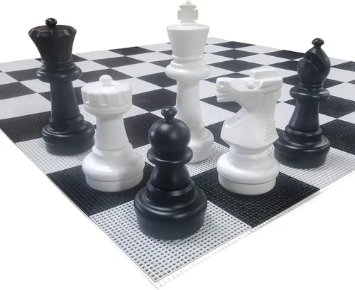 MegaChess Juego de ajedrez gigante con rey de 25 pulgadas de alto, un juego de ajedrez grande para familias que buscan juegos gigantes al aire libre