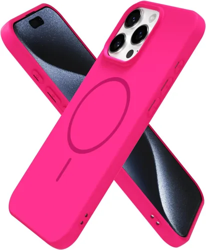 Miniatura 19 de oakxco Funda de silicona Mag Safe para iPhone 17 Pro Max, funda magnética delgada y fina compatible con carga inalámbrica MagSafe, bonita funda Negro