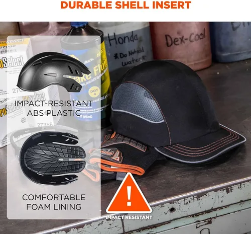 Miniatura 3 de Gorra de seguridad Ergodyne, estilo gorra de béisbol, cómoda protección para la cabeza, visera larga, Skullerz 8950, azul marino, larga