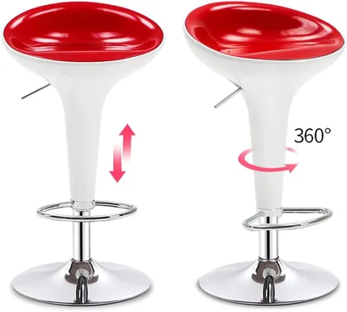Miniatura 3 de Taburete de bar moderno, taburete de bar de altura ajustable, taburete giratorio de piel sintética, sillas de comedor hidráulicas, taburetes