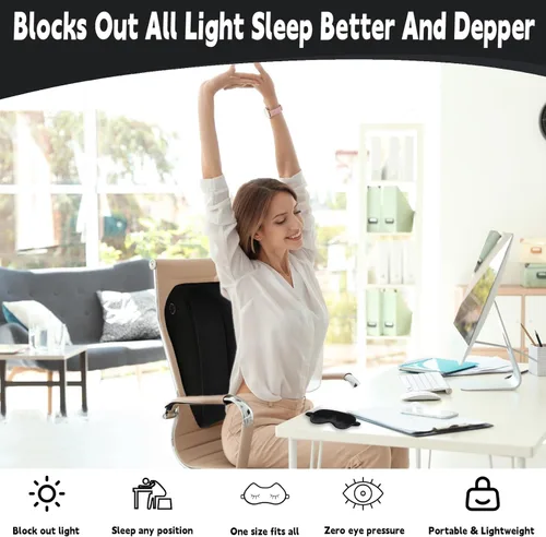 Miniatura 7 de TheClover Almohada inflable de cuña para dormir - Almohada de elevación de piernas con máscara para dormir, almohada de cuña de cama para acampar