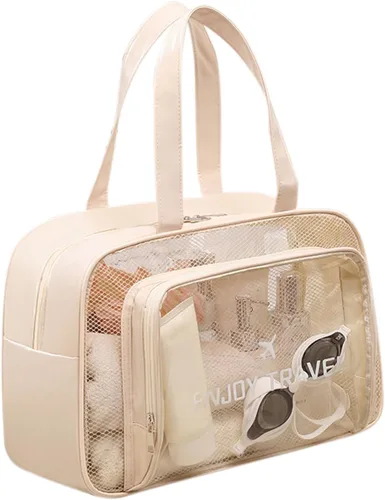 DAPOWER Neceser de viaje para mujeres y hombres, bolsa de ducha grande para viajes/gimnasio, bolsa de playa transparente impermeable a prueba de
