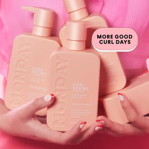 Miniatura 6 de MONDAY HAIRCARE Curl Define - Juego de champú + acondicionador (2 unidades) de 12 onzas cada uno nutre los rizos, domina el encrespamiento