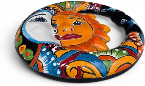 Miniatura 2 de Eclipse - Figura de pared pintada a mano para interiores y exteriores, multicolor, esmaltada