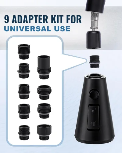Miniatura 2 de ALEASHA Reemplazo de Cabezal de Grifo de Cocina Extraíble, Boquilla Rociadora de Fregadero de 3 Funciones con 9 Adaptadores, Compatible con Moen